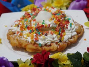 Fruity Cereal Funnel Cake